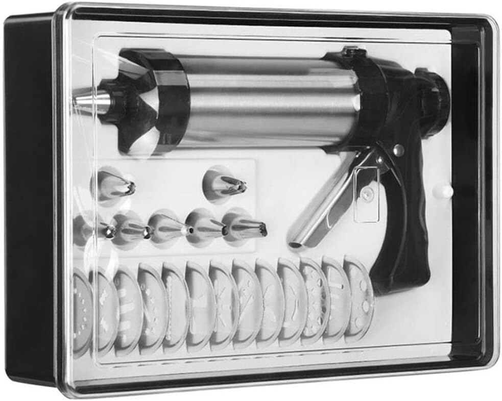 Kit de prensa de galletas de acero inoxidable con 13 moldes de galletas y 8 puntas de glaseado para hacer galletas y decoración