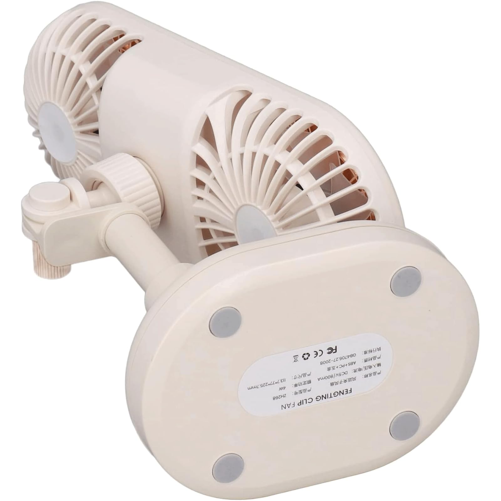 ZUMAHA Fan Ventilatore da scrivania a Doppia Ventola, Mini Ventilatore Portatile con Ricarica USB, Ventilatore Personale Verticale/a Clip, Ventola Regolabile a 360° Utile
