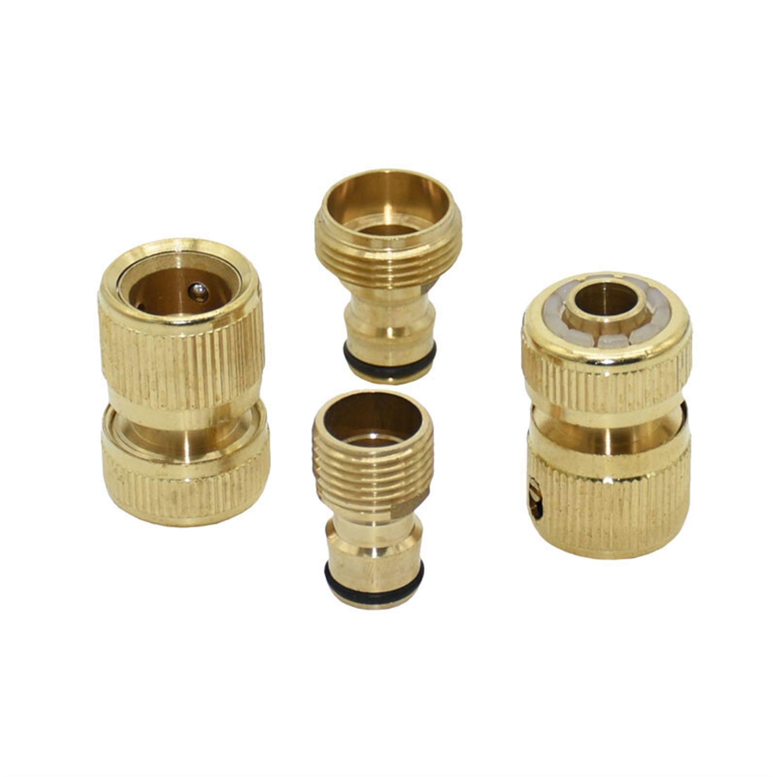 Leak-Proof Pipe Hose Fittings 1/2" Hose Brass Quick Connector Garden Copper Male Thread G1/2 G3/4 Connectors for Water 5set (Color : 1I2 Thread)