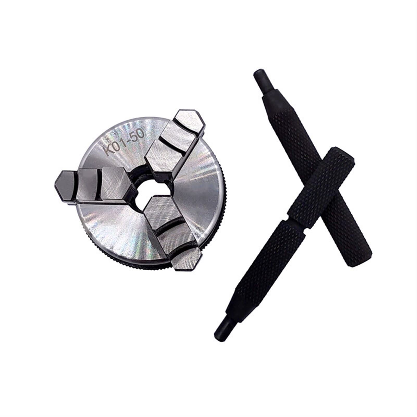 Mandril de Torno, K01-50 50mm Torno Mini Chuck 3 mandíbulas Pájaro de mano la madera con barra tornillo rosca montaje Herramienta chuck egocéntrico