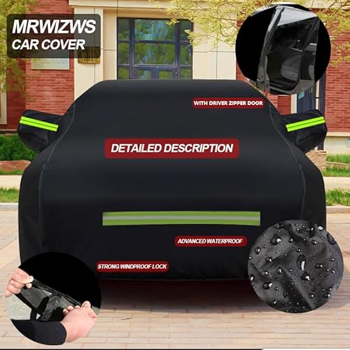 Mustang Autoabdeckung, für Mustang (1965-1973/1994-2023), 420D Oxford-Gewebe, UV-beständig und 100% Wasserdicht, Auto Abdeckplane, Car Cover, Autoabdeckung Outdoor, Mustang Car Cover