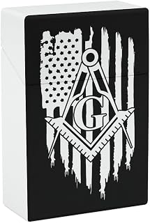 Freemason USA Flag Flip Open Cigarette Case for Women Men Plastic Cigarette Box Holder Pocket Cigarettes Storage Container