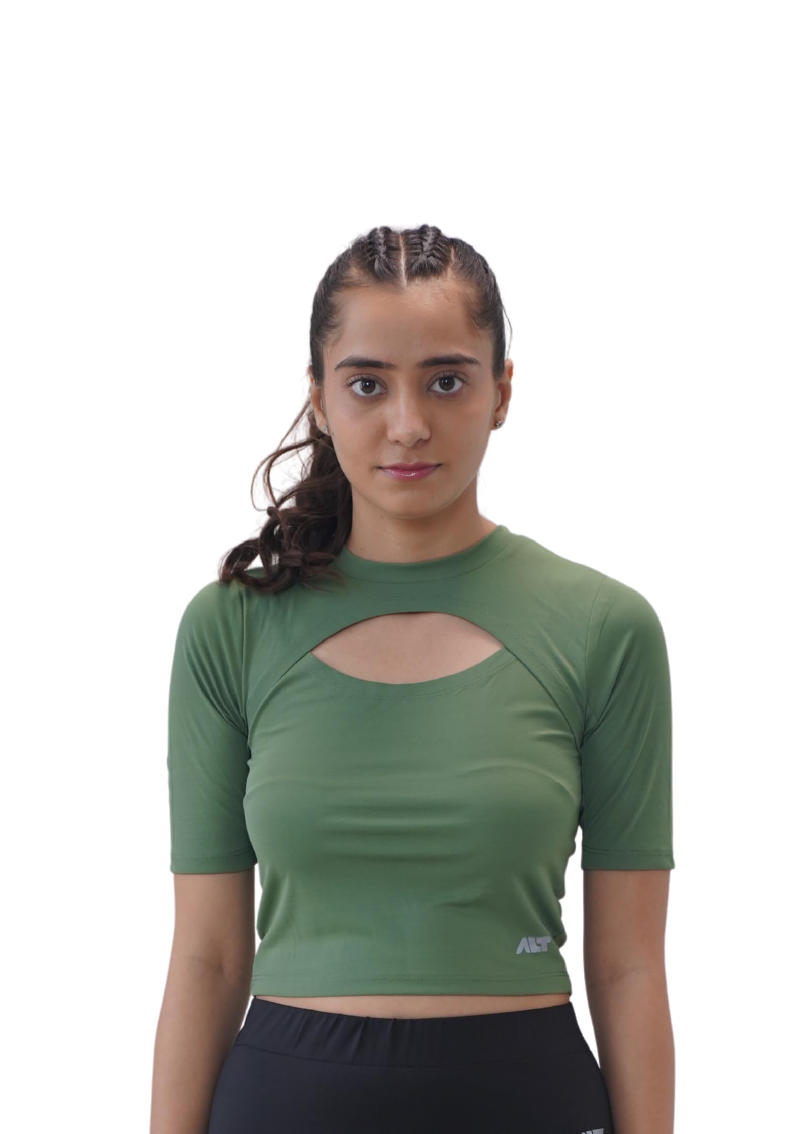alt thealtculture Women's Sports Cut-Out T-Shirt – Quick Dry, Stretchable Gym T-Shirt for Women, Breathable Activewear Top for Running, Yoga, Fitness, Training & Workout/Tank Top for Women-picture-16