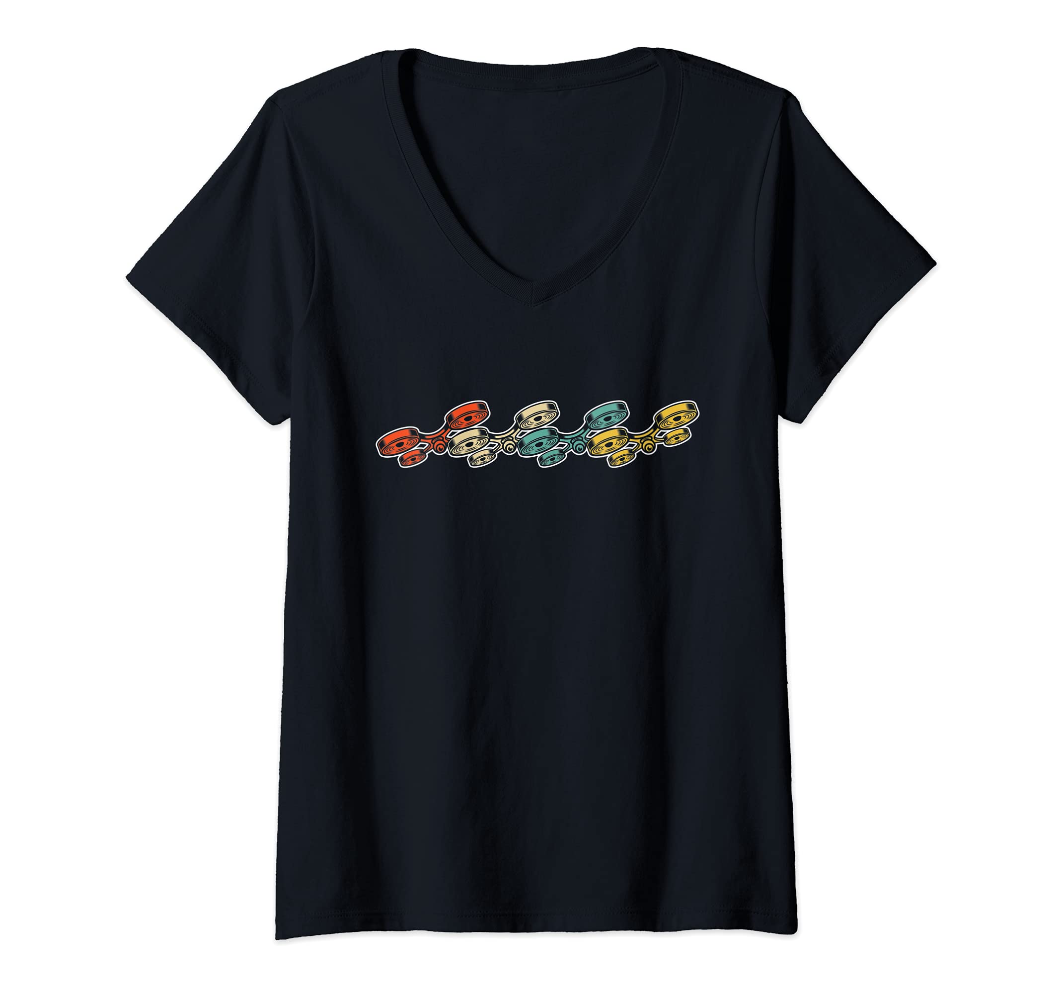 Womens Retro Vintage Quadcopters Drones Quadcopter Drone Pilot V-Neck T-Shirt