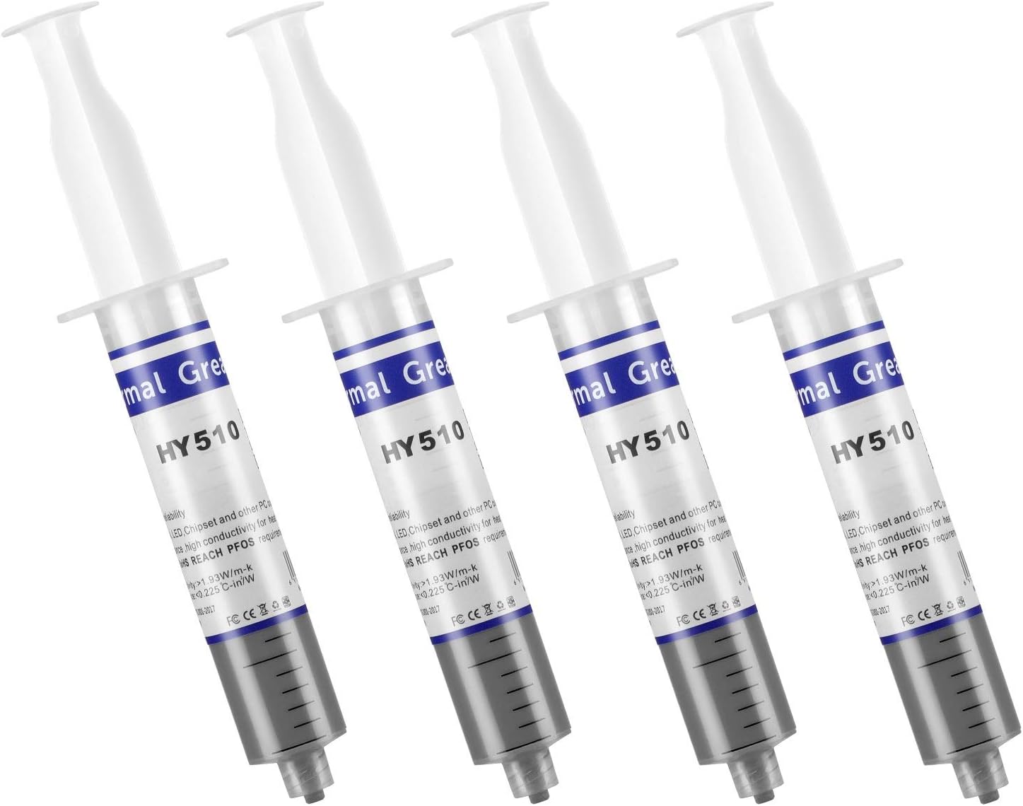 HY-510-100g (25g*4) Thermal Conductivity: >1.93W/m-k thermal heatsink paste grease Compound Carbon Based High Performance non-conductive for pc cpu gpu 100Gram