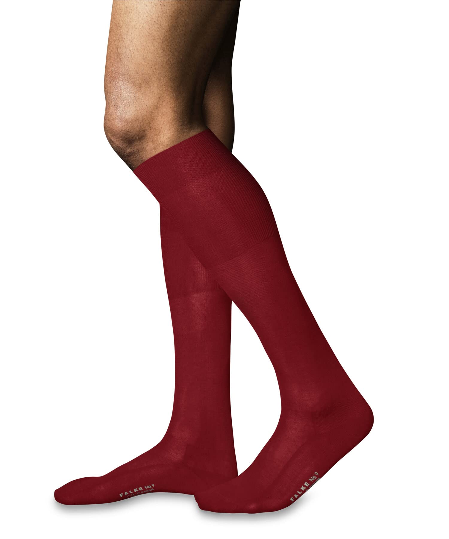 FALKE homme No. 9 chaussettes longues respirantes coton brillance légère renforcées couture plate aux orteils unies haute qualité élégantes pour tenues habillées et travail 1 paire
