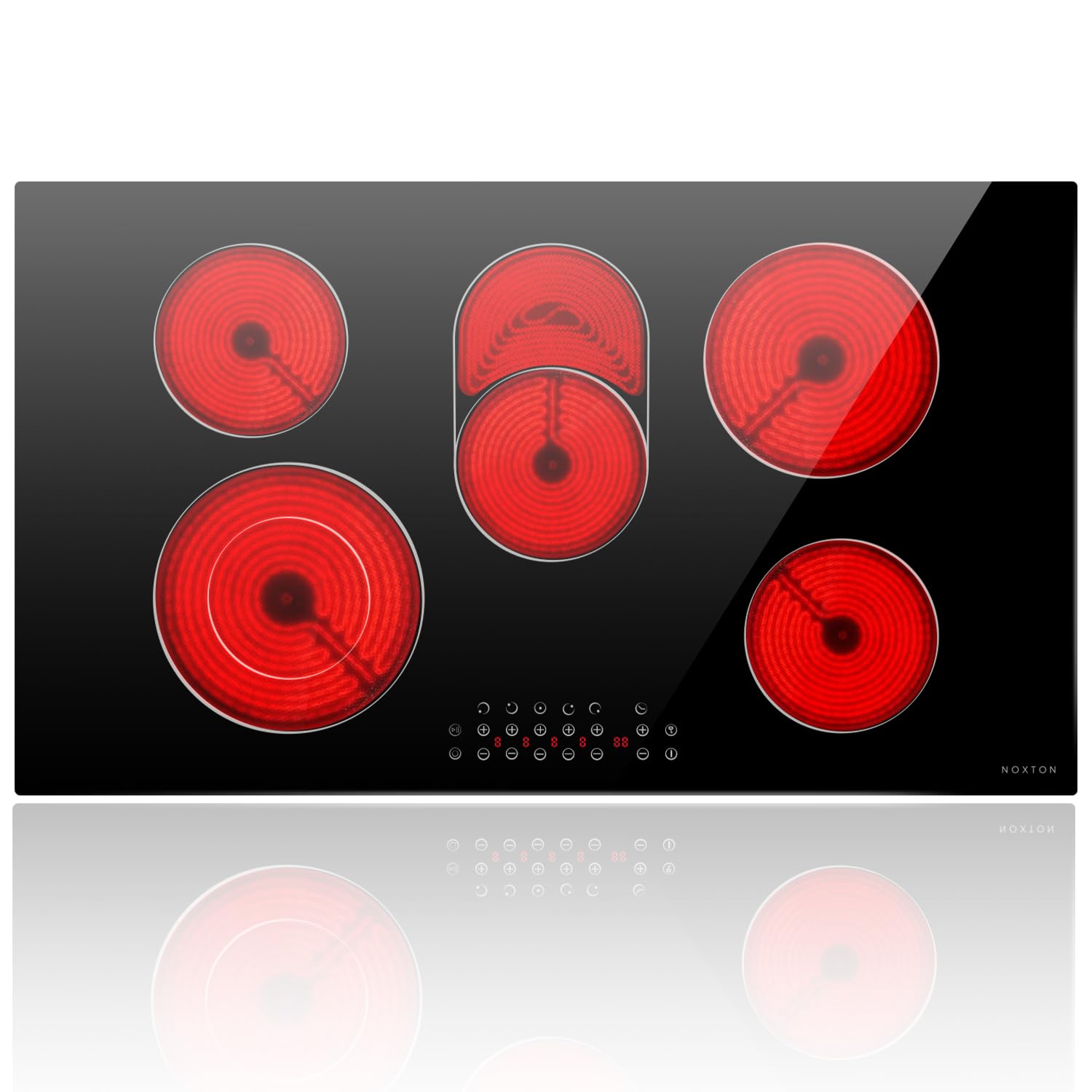 Noxton 36 Inch Electric Cooktop 5 Burner Electric StoveTop,8400W High Power