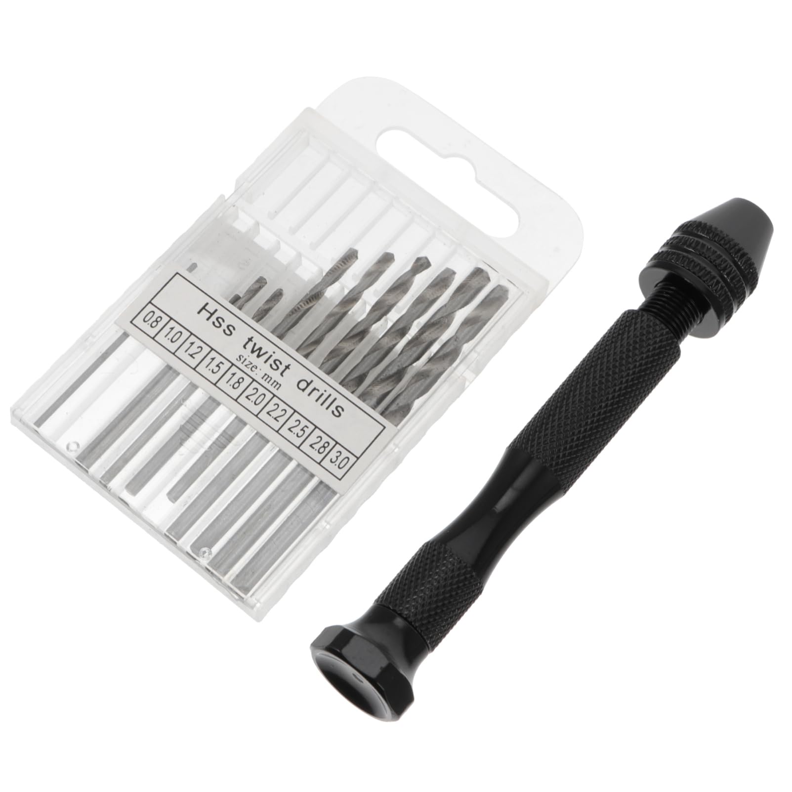 OSALADI 11-pc Set Hand Drill Bit Pin Vise Diy Hand Drill Tool Carbon Steel Mini Drill for Wood Plastic Horns
