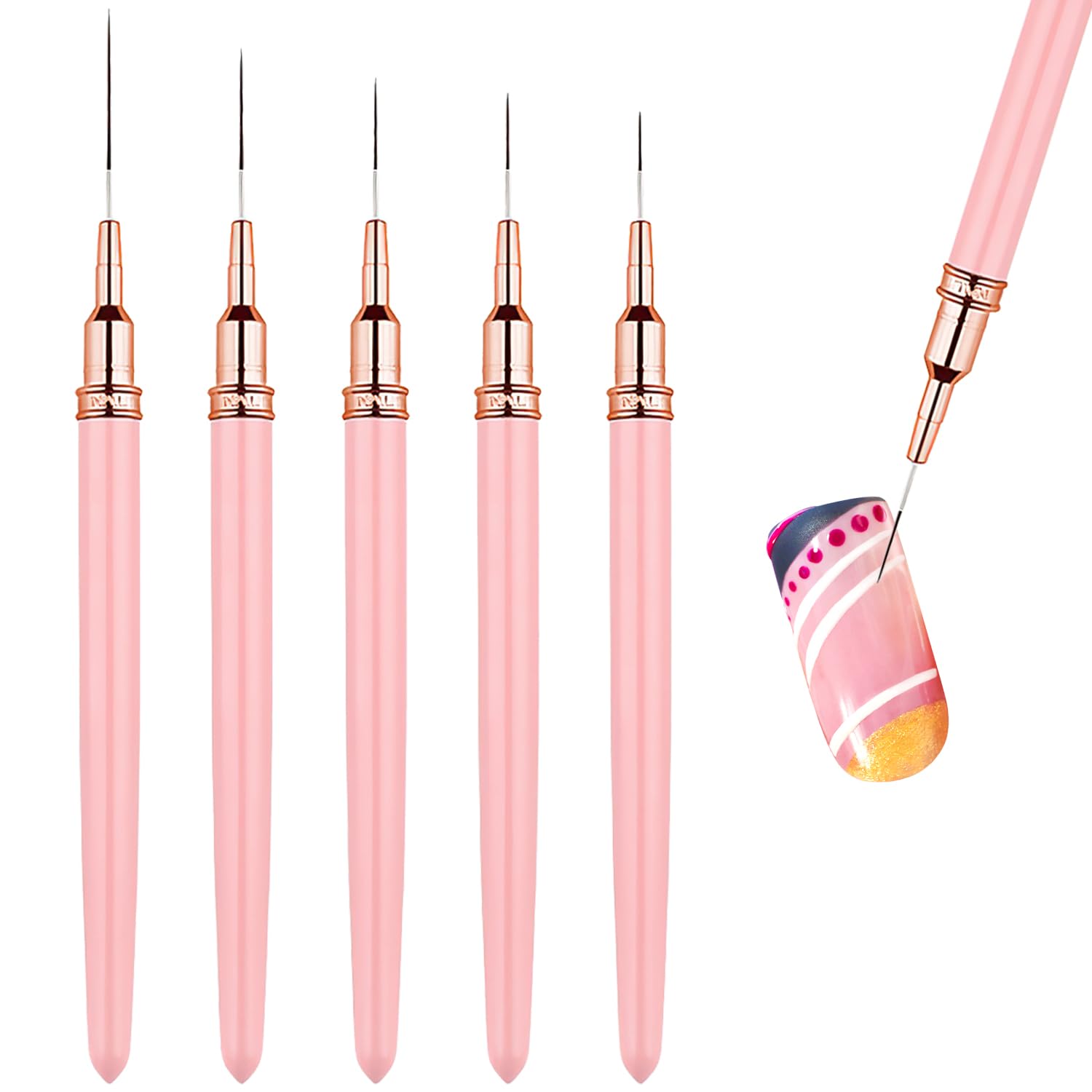 5 Pcs Thin Nail Liner Brushes, Thin Nail art Brushes, for Long Lines Details