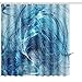MuaToo Shower Curtain Abstract Colour Backdrop On White Background Art Print Polyester Fabric Bathroom Decor Sets with Hooks 72 x 72 Inches, Blue
