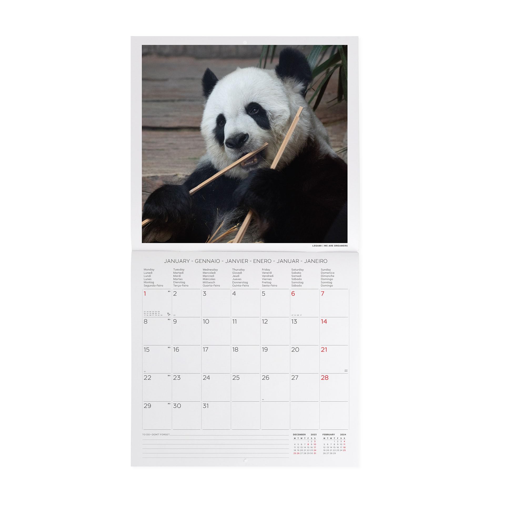 Legami, Wall Calendar 2024, 12 Months and Annual Planner, Space for Notes and Notes Number of the Week, 6 Languages - Image 2
