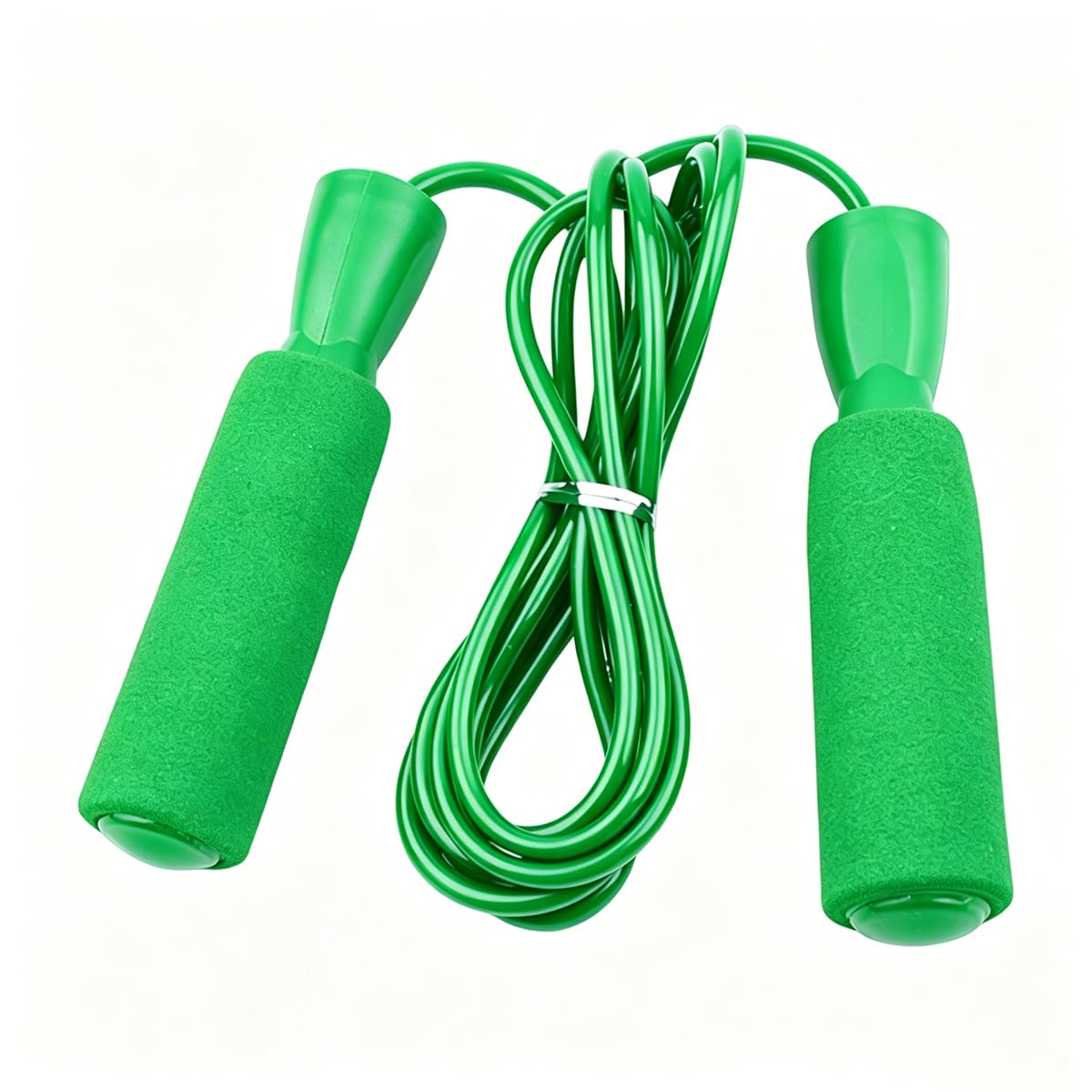 Adjustable PVC Rope Memory Foam Handle Skipping Rope Ideal for Aerobic Exercise Fat Loss Jumping Workout Training Womens Exercise Ladies Home Gym Boxing (Green)