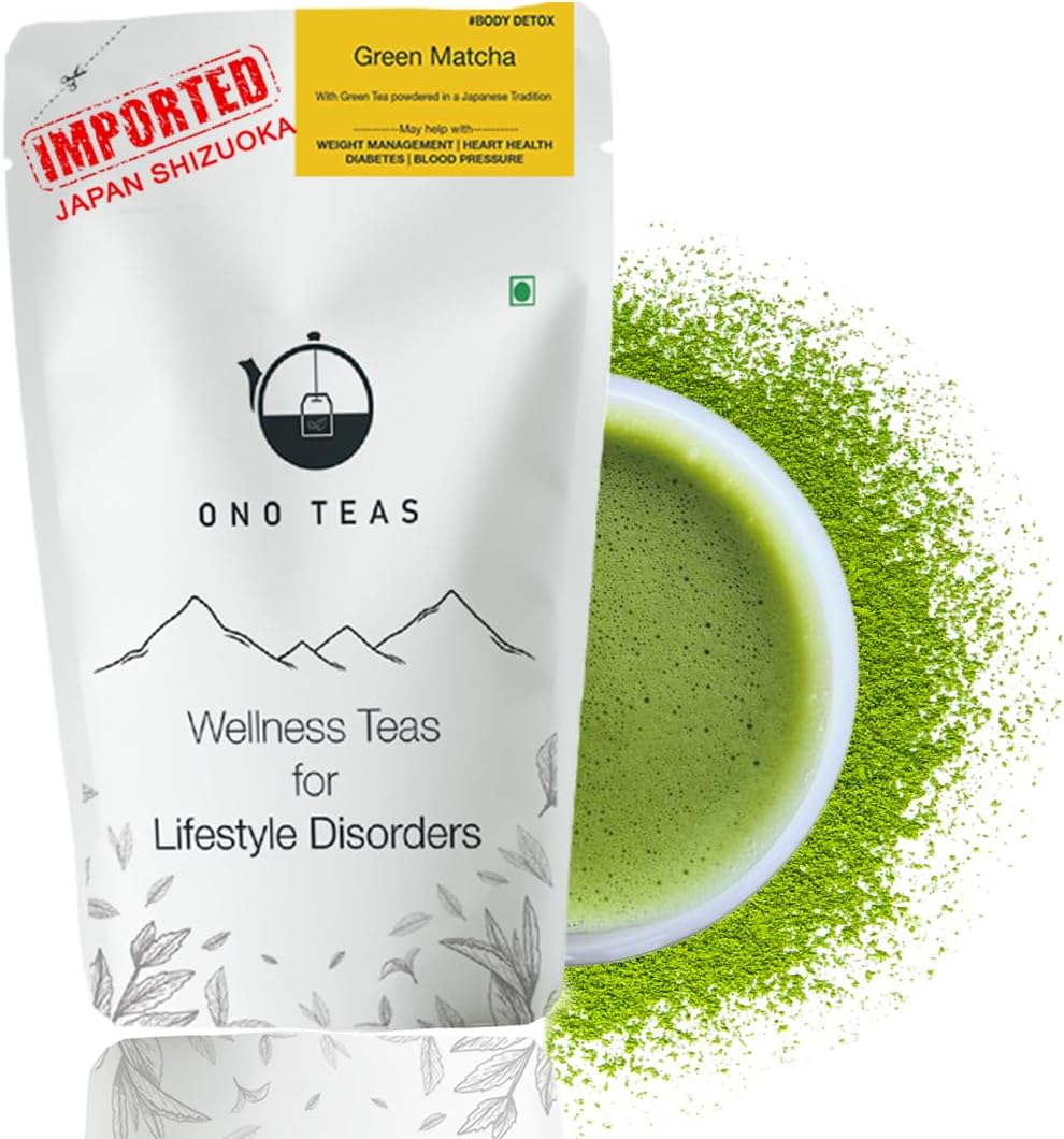 Ono Teas Japanese Matcha Green Tea Powder, 50g | 100% Pure Culinary Grade Matcha Tea | Sourced from Shizuoka, Japan | High in Antioxidants | Best for Lattes, Smoothies and Baking