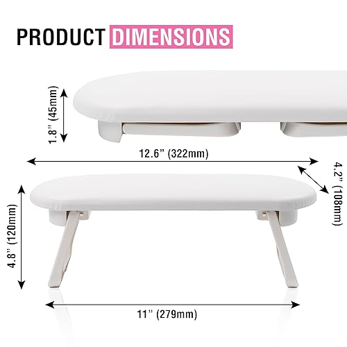Miniatura 2 de Reposabrazos para uñas  Reposamanos plegable con cojín suave de microfibra, perfecto para profesionales y el hogar