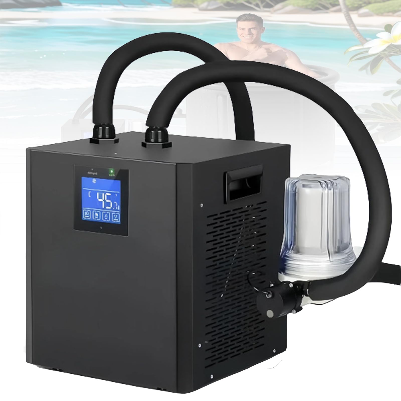 MINHUIJIHUI Cold Plunge Chiller for Ice Bath Tubs, Cooling System Water Chiller, with Built-In Pump and Filter, Compact and Portable Design, for Home and Professional Cold Therapy Muscle Recovery