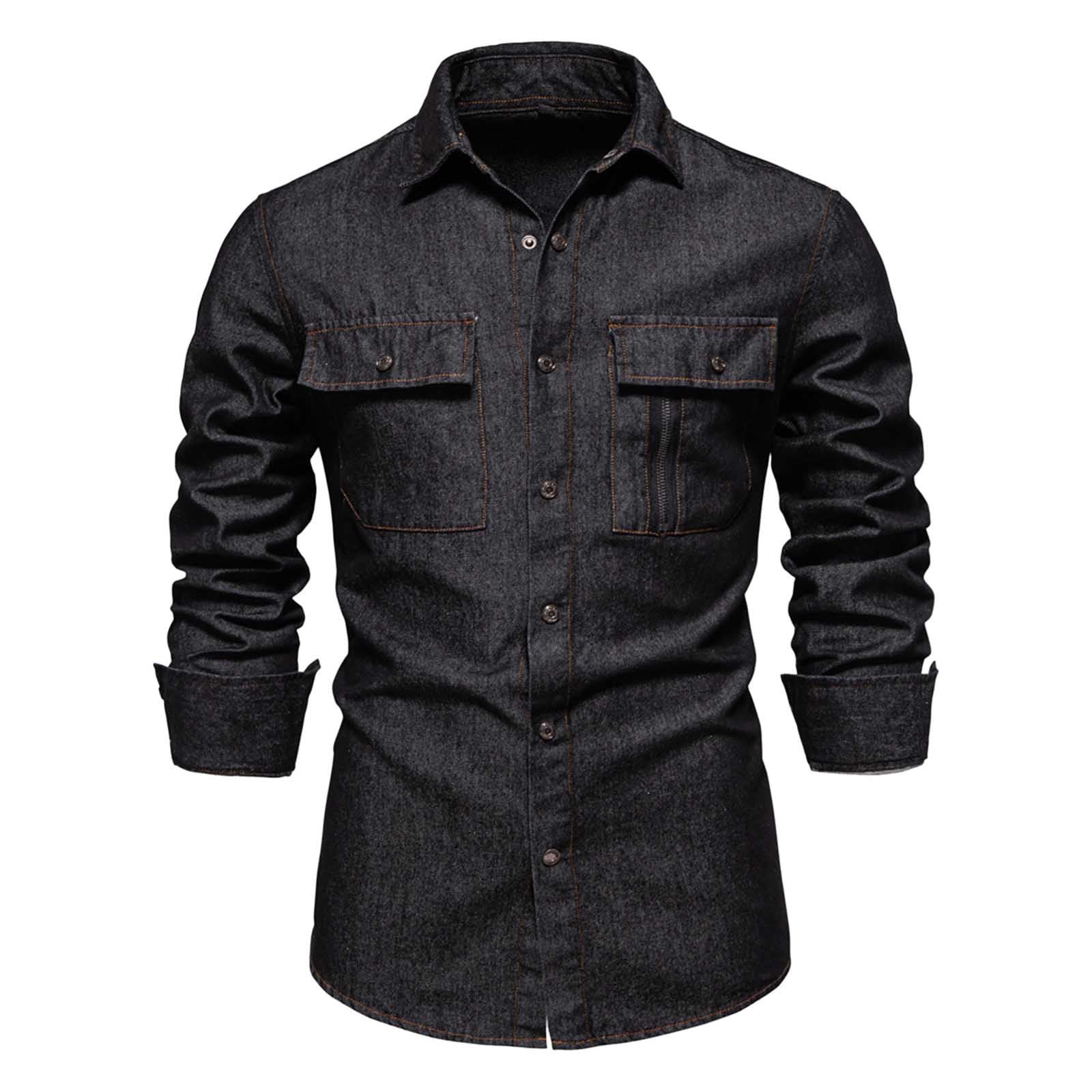 Camisa vaquera cómoda y suave de manga larga regular 7