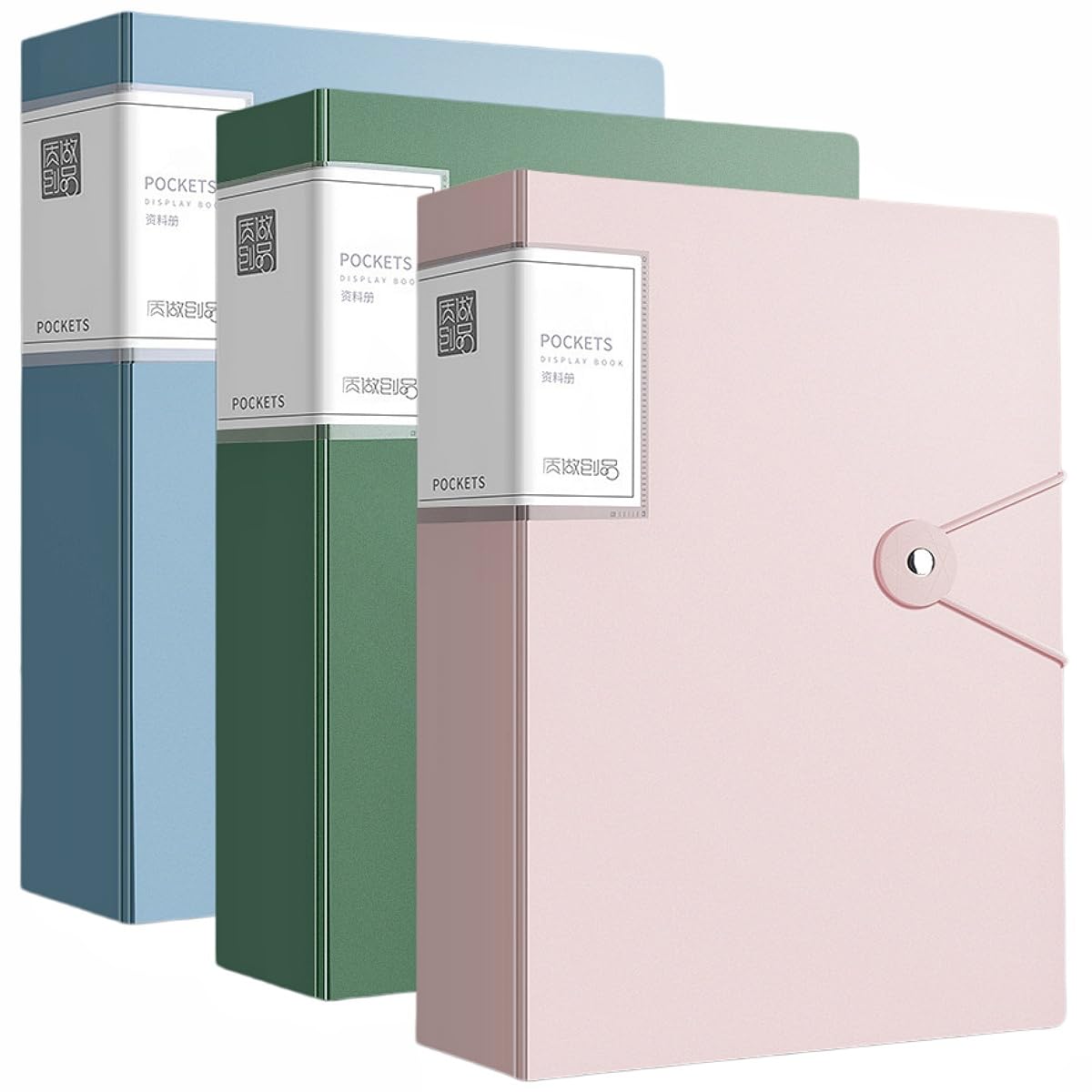 Präsentationsmappe mit transparenten Taschen, 21,6 x 27,9 cm, Portfolio-Ordner mit Kunststoffhüllen, Kunst-Portfolio-Ordner für Dokumente, Fotos, Kunstwerke, Projekte, Rezepte, 60 Taschen, 3 Stück