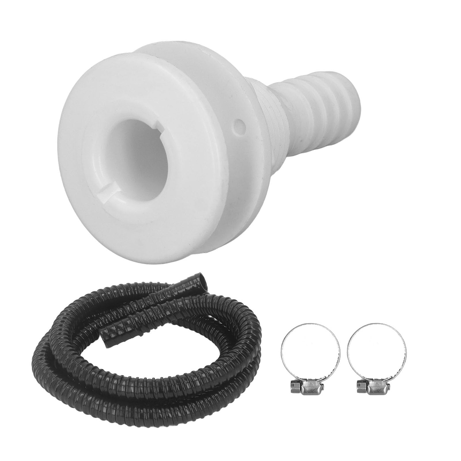 Tuyau De Pompe De Cale, 3/4 Pouces 2,05m Kit D’Installation Marin Colliers Inclus ABS + Caoutchouc Système de Vidange Flexible pour Bateaux