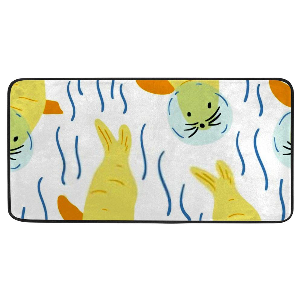 Tapis de cuisine lion de mer 100x50 cm antidérapant et lavable