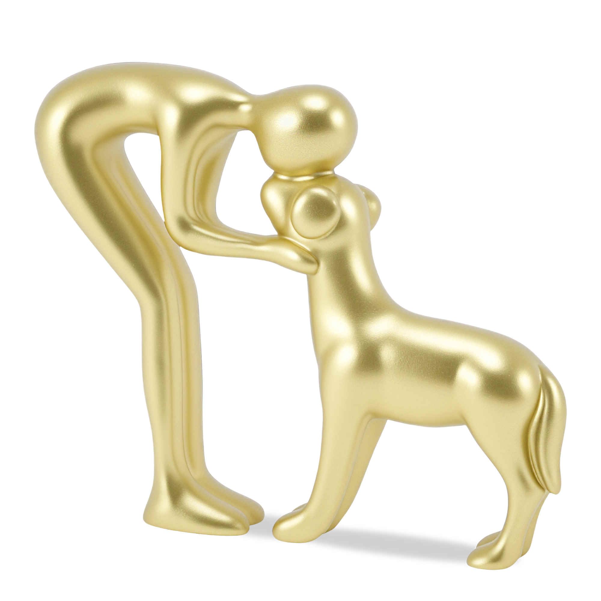 CAPASTEC Dog Statue Decorations, Cute Dog Decor for Office Living Room, Bedroom, Home, Gold Tone