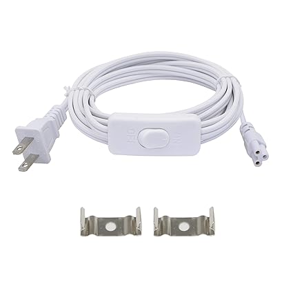 SinLoon T5 T8 LED Wire Connector Power Cord LED Tube Power Extension Cord with on/Off Swith US Plug for LED T5 T8 Light Tube Integrated LED Light Fixture Extension Cable Wire(9.8FT US SW)