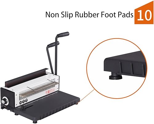Miniatura 8 de Focket Máquina de encuadernación de bobina, resistente 34 agujeros máx. 3:1 paso manual de perforación en espiral, 18 hojas de perforación máxima,