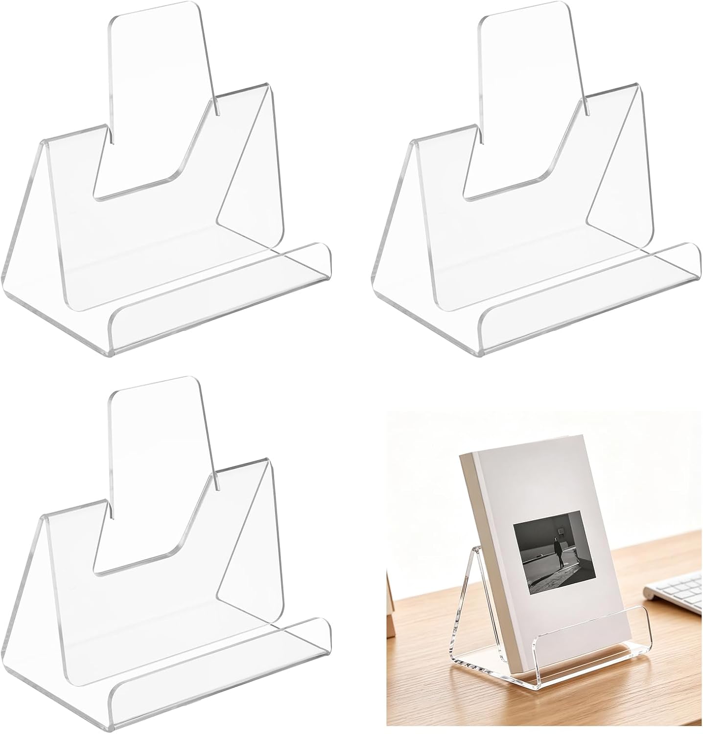 Magazine Photo Frame Amazon.com: DOODLREAM 3 Pack Clear Acrylic Book Stand, Slanted Brochure ...