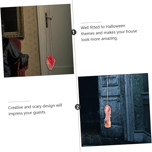 Miniatura 9 de TOYANDONA 2 piezas de órgano humano simulado colgante, broma, juguetes de broma de sangre de Halloween, accesorios de sangre de Halloween,