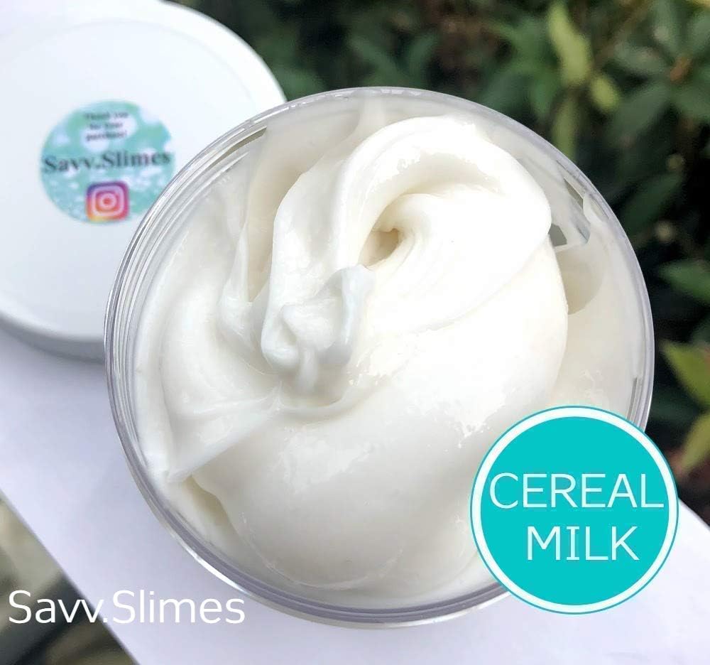 Cereal Milk Scented Slime | Handcrafted | Smells Sweet | Stretchy Squishy Thick & Glossy + White | Handmade in USA