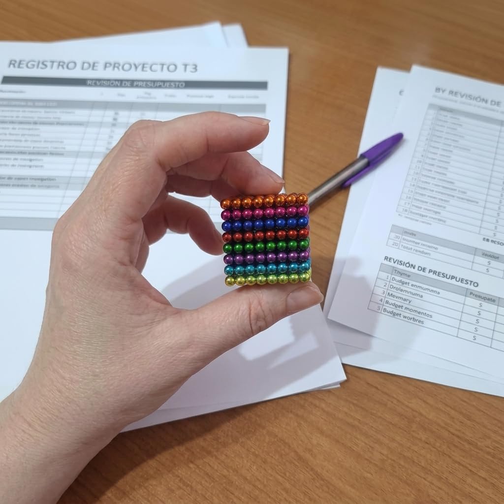 Pisapapeles Magnético de Escritorio 512 Esferas – Accesorio Profesional de Oficina, Acero Pulido, +14 años