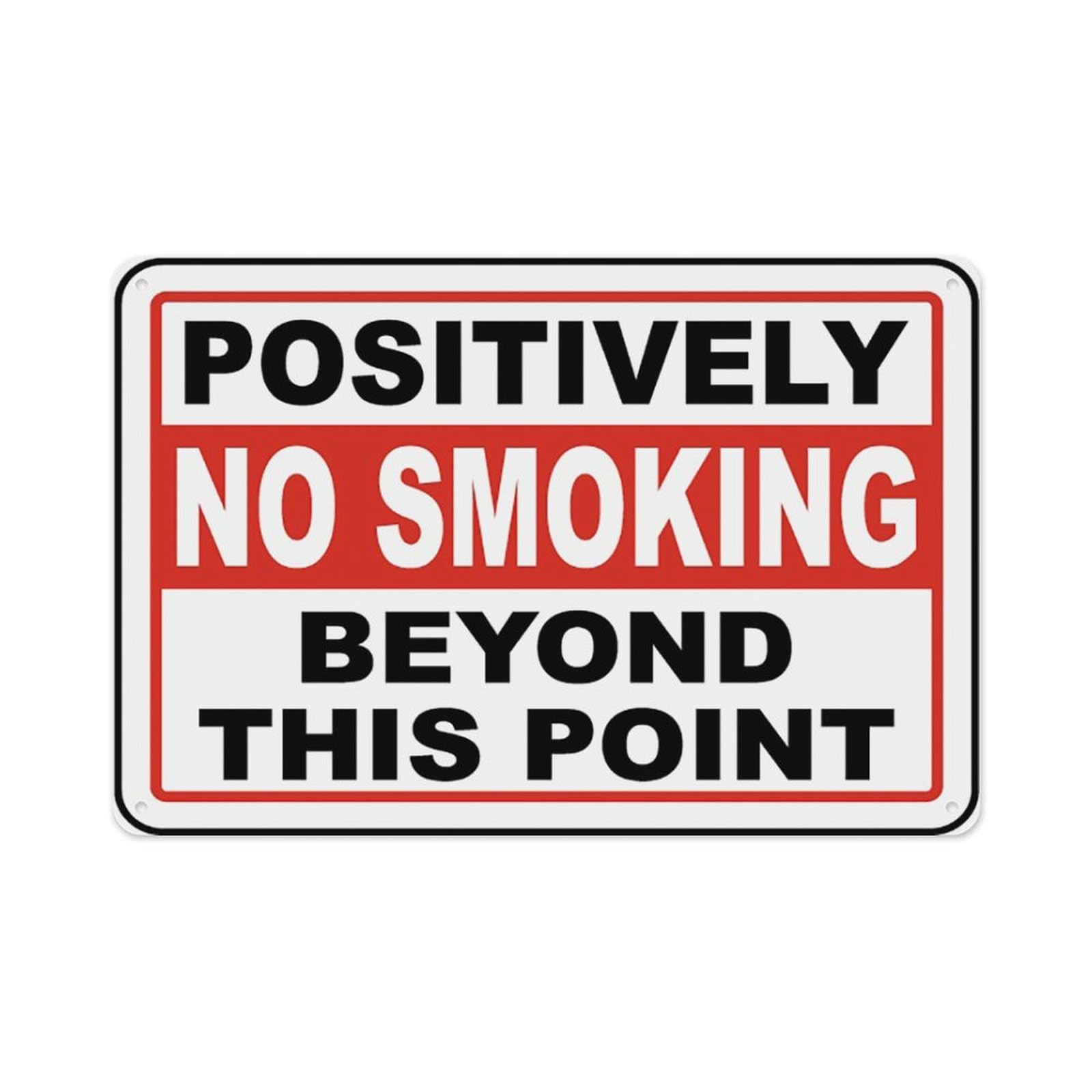 peiyeety No Smoking Beyond This Point Sign Aluminum Tin Warning Signs For Home Outdoor Garden 12X16 Inches