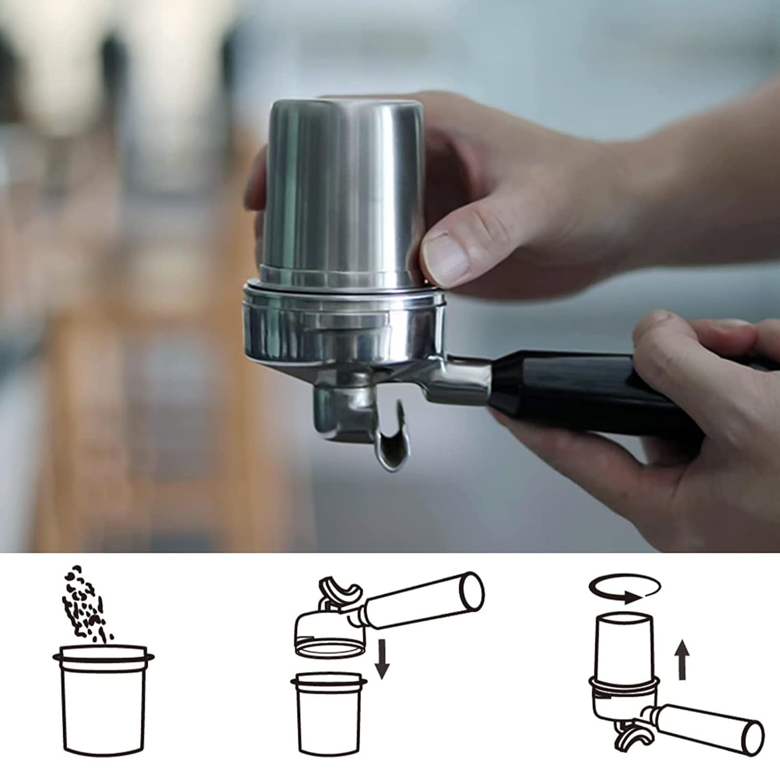 Tasse Doseuse Café 51mm En Inox - Gobelet Pour Machine Expresso Avec Porte-filtre Intégré