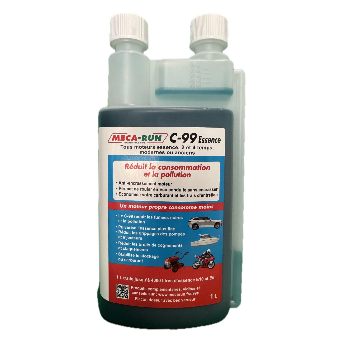 MECA-Run C99 Essence 1 Litre Additif pour Carburant - economie de Carburant - Anti Pollution