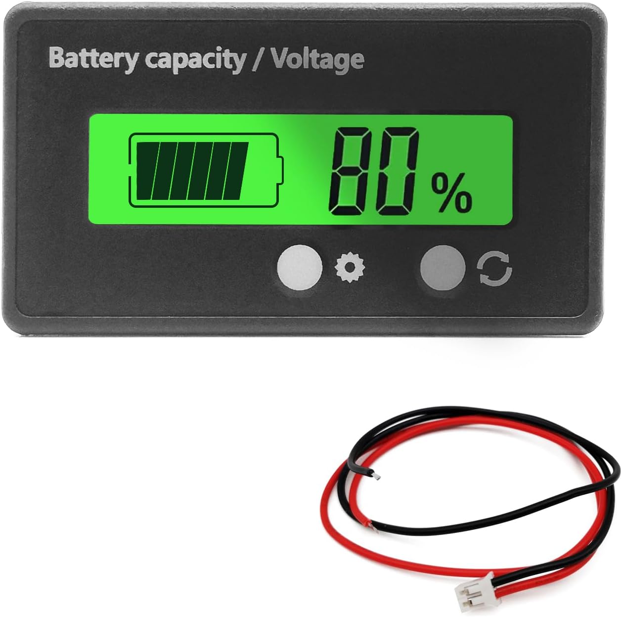 Jauge Batterie Lcd 2 Testeurs Capacité Batterie LCD 12V/24V/36V/48V - Pour Batteries Plomb Et Lithium - Rétroéclairage Vert Chauffe Eau Camping Car