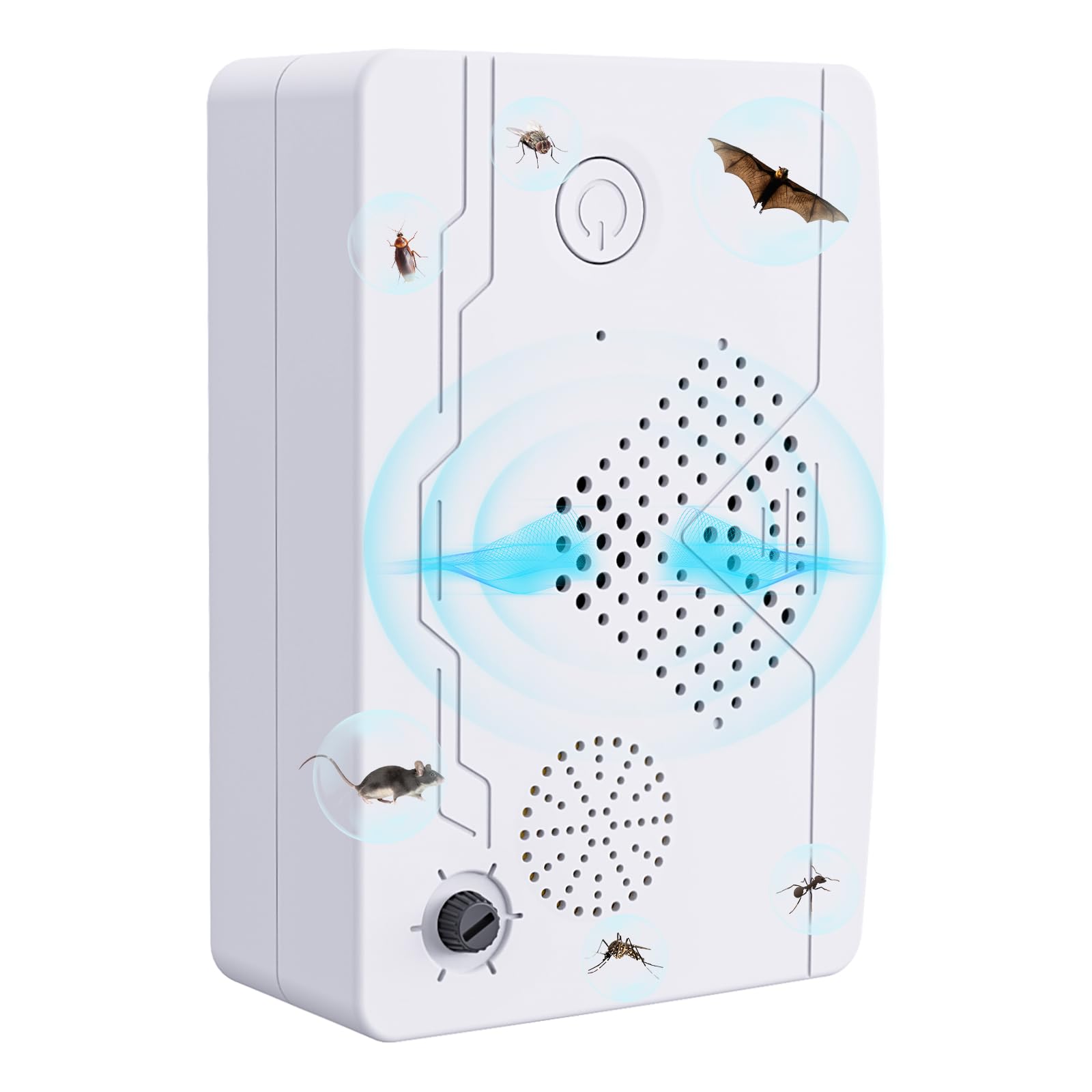 Répulsif à ultrasons pour chauve-souris - Système répulsif à ultrasons - Répulsif pour animaux - Pour l'intérieur et la maison - Dissuasion contre les parasites - Empêche les chauves-souris et les