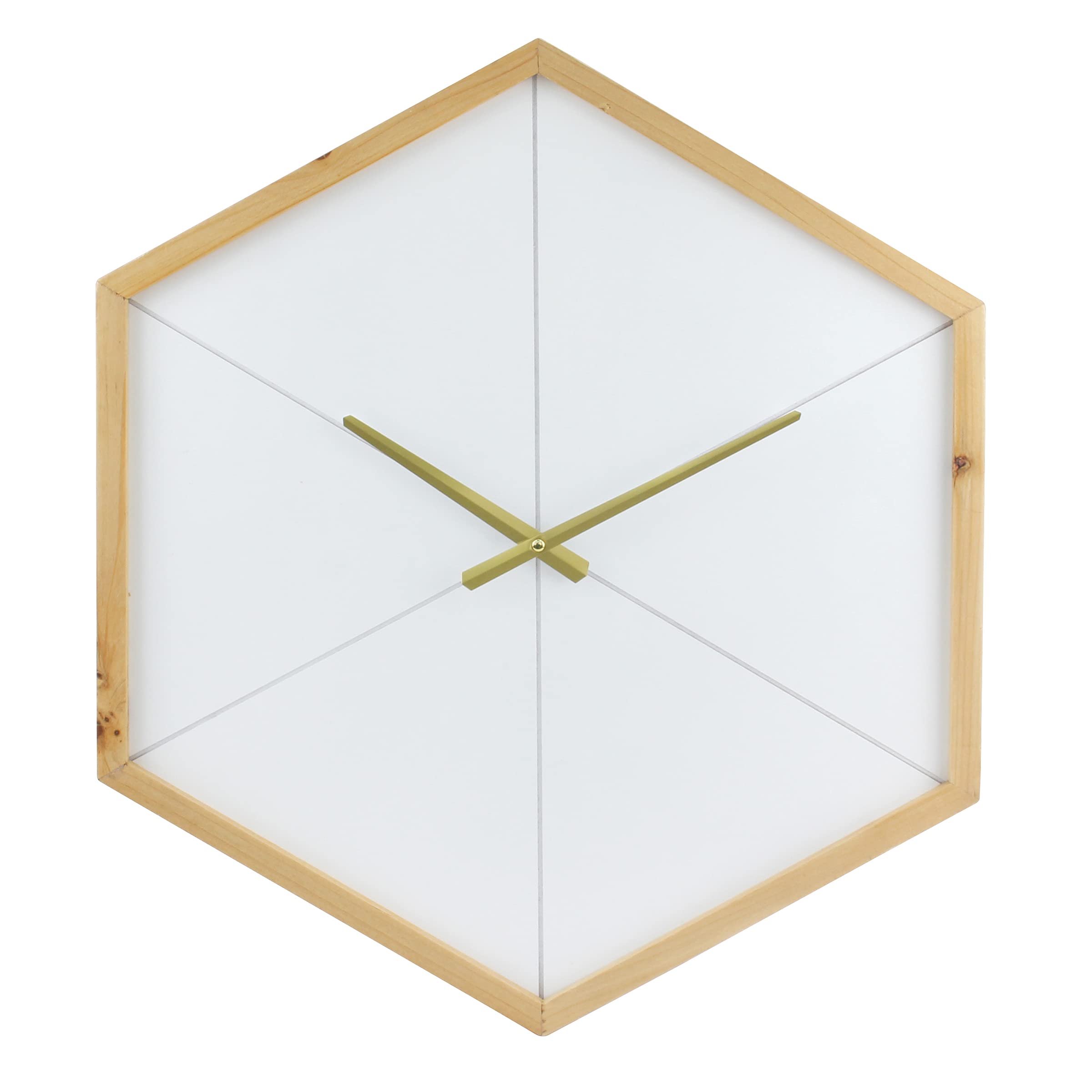 Stonebriar Modern 23" Blond Wood Hexagon Silent Movement Wall Clock