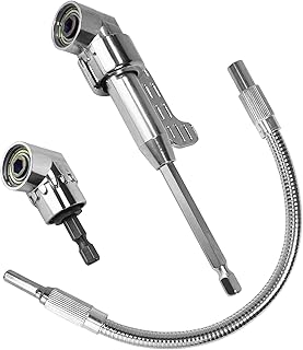 Guyuyii Flexible Drill Bit Extension and 2 Right Angle Drill Attachment Set – For DIY, Technicians and Homeowners, Ideal for Appliance Repair, Furniture and Plumbing, Compatible with Cordless Drills