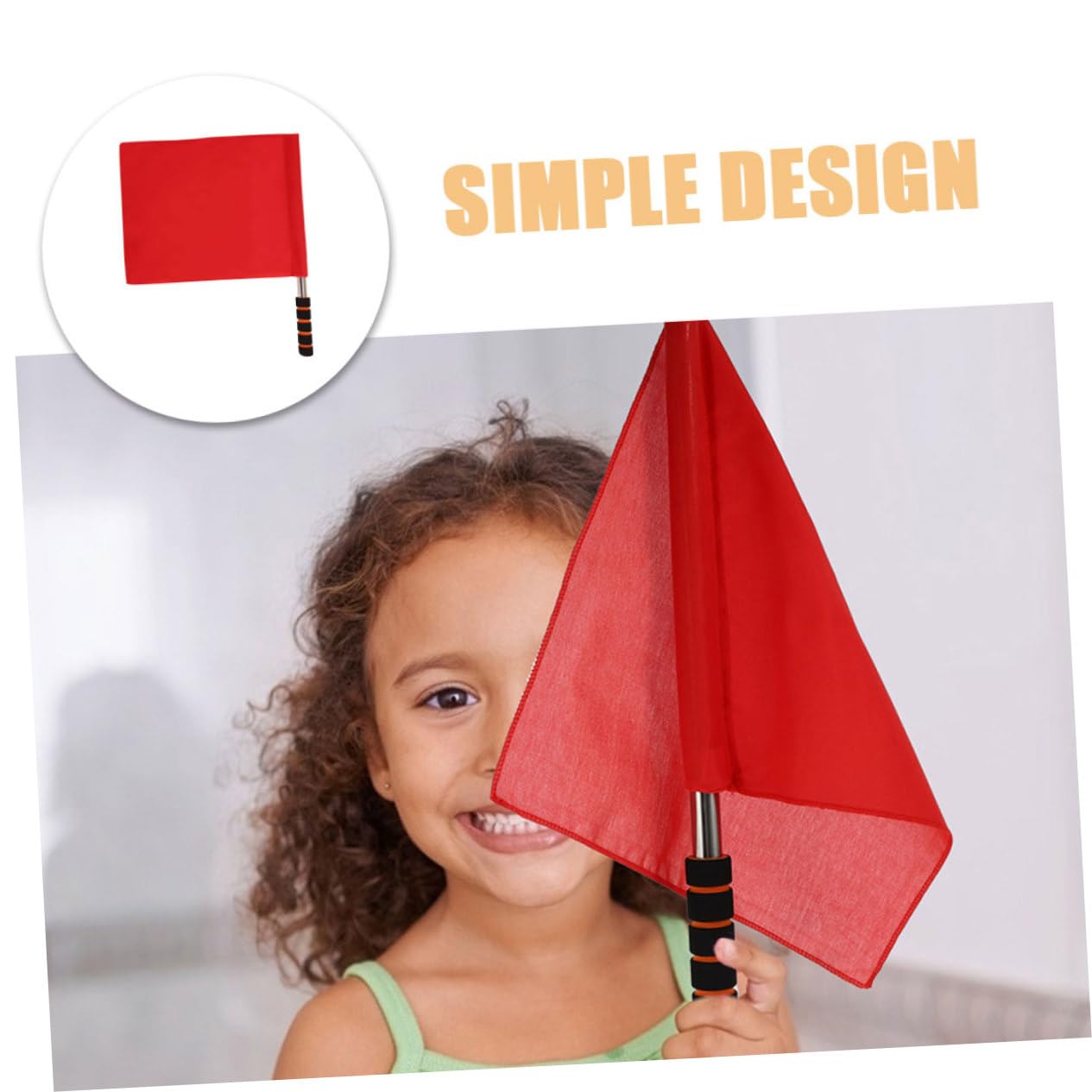 Yardwe Árbitro Silbato Electrico Camiseta De Árbitro Banderillas Fiesta Accesorios Deporte De Señal De Mano Árbitro Nylon Rojo
