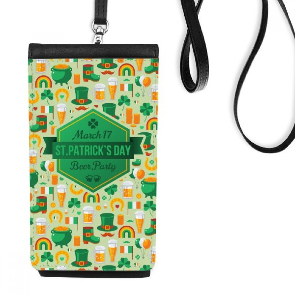 Sac téléphone en cuir St.Patrick avec motif trèfle à quatre feuilles