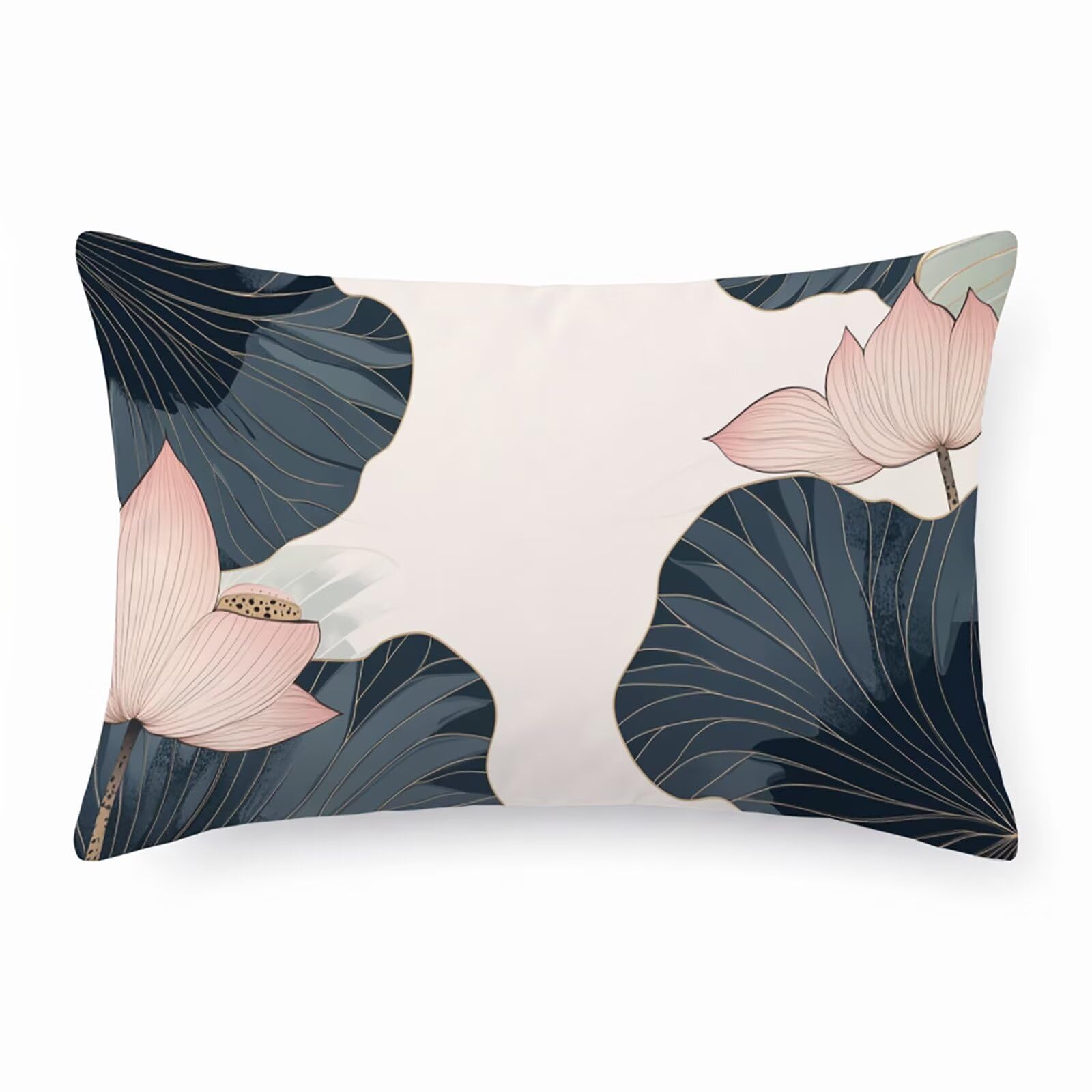 Funda Almohada de Lino Comodas y Suaves Estilo Planta RZBZ-888 40x80