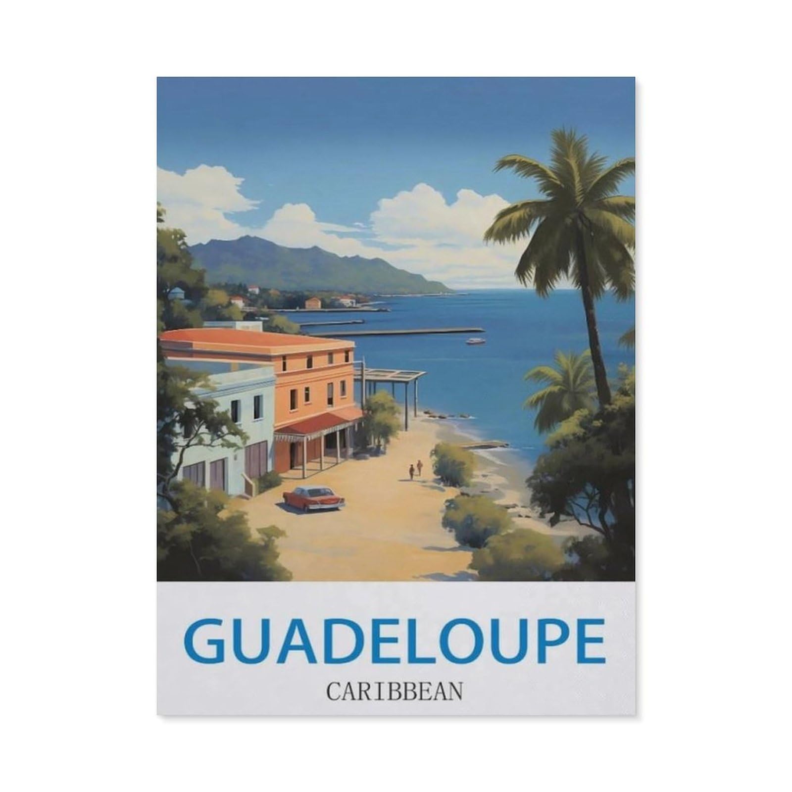 BEAYODKP 5D DIY Diamond Painting，Guadeloupe Caribbean，Art Living Room Wall Decoration Gift（40 x 50 cm/15.74 x 19.68 inches）-CO7