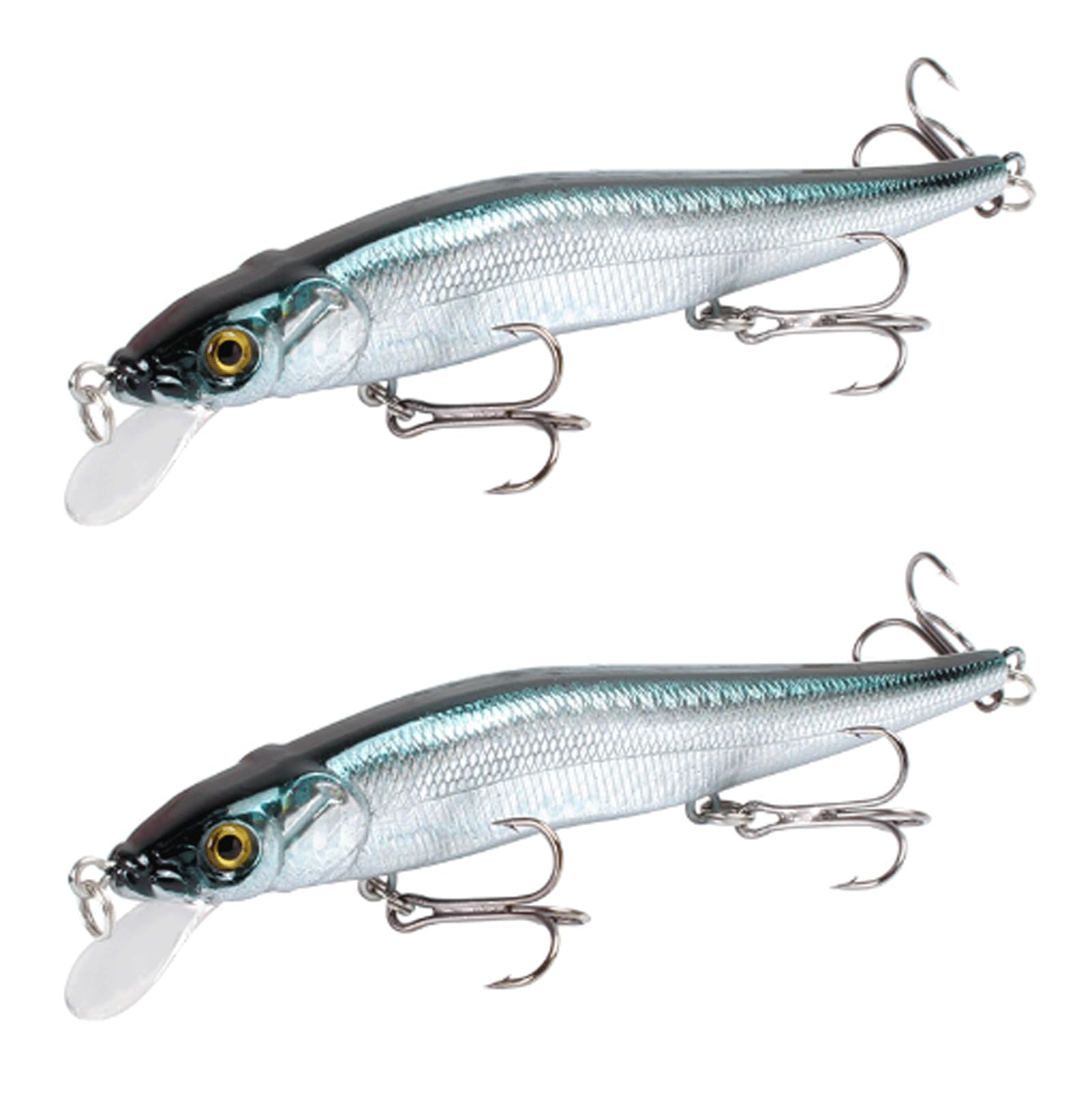 IvyLoutish Fishing Lure Bait 2 Pcs Fishing Bait 11.5cm/14g Minnow Crankbait Wobblers 3D Eyes Perch Artificial Bait Pike Carp Bait Swim Bait Fishing Fishing Tackle