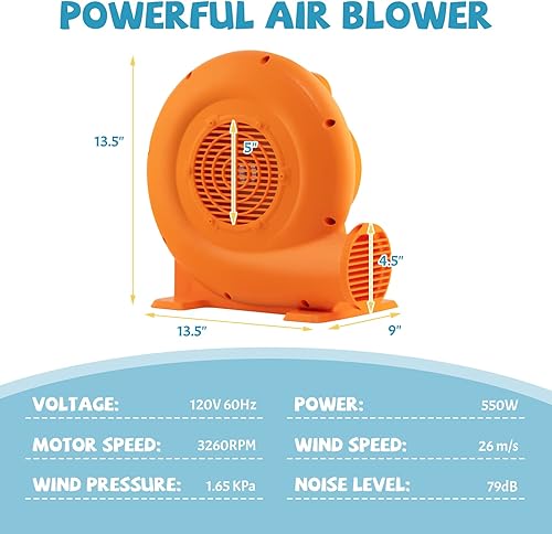 Miniatura 7 de HONEY JOY Toboganes acuáticos inflables, castillo inflable 7 en 1 para niños con pared de escalada y toboganes largos, piscina grande y 2 cañones de