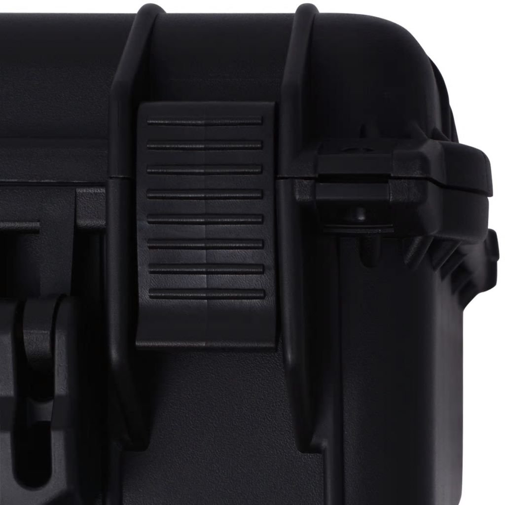 Universalkoffer mit 3 Schaumstoff Schutzkoffer Transportkoffer Koffer aus Polypropylen und ABS mit einem Druckventil ausgestattet 40,6x33x17,4cm Schwarz
