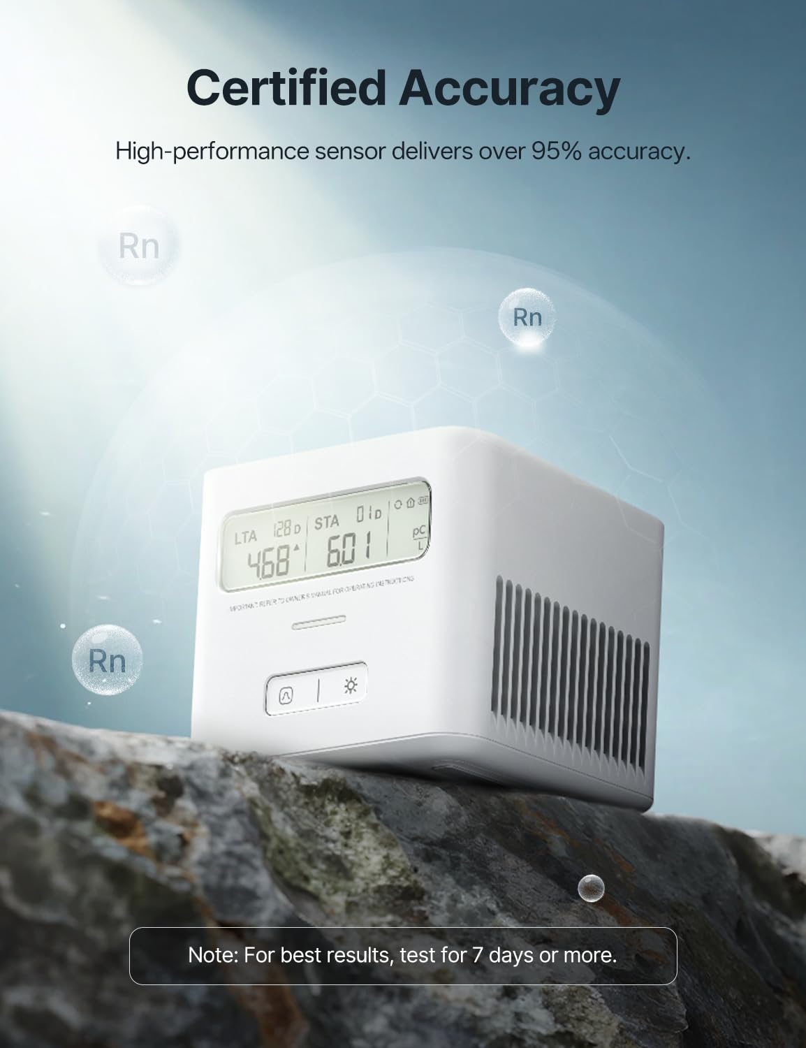 X-Sense Radon Detector for Home, Easy to Use, Zero Lab Fees, No Installation Required, Continuous Monitoring with Clear LCD Screen, XR0A-SR - 3