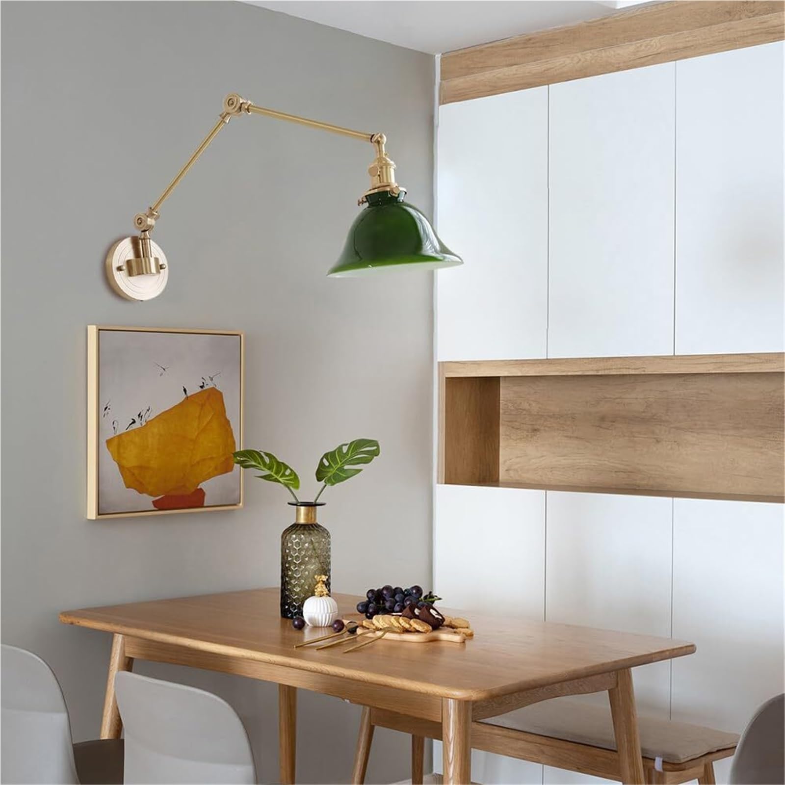 Lampada da Parete Vintage Industriale con Luce in Vetro per Interni, Applique in Ottone con Base E27, Luce Girevole a 180 Gradi per Camera da Letto, Soggiorno, Comodino