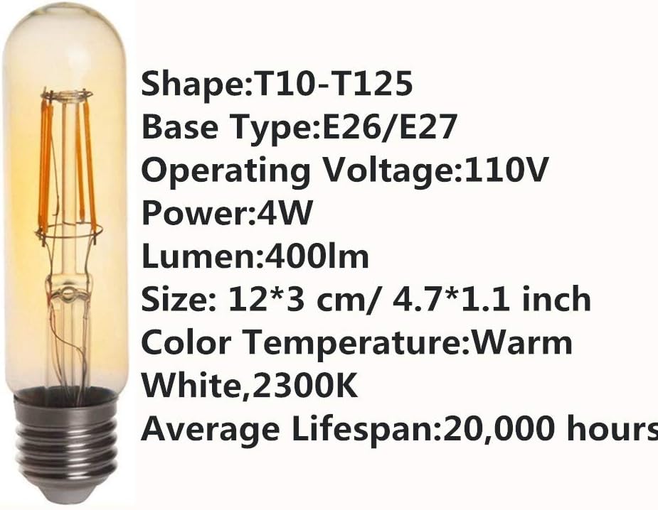 80% Off Discount Vintage Edison LED Bulb T10/T125 LED Bulbs 4W Antique COB Tubular Filament LED Bulb Tubular Edison Style LED Filament Bulb T10,Dimmable,E26/E27 Base,Warm White 2300K,Amber Glass Cover,Pack of 4 Black Friday - 80% OFF Vintage Edison LED Bulb T10/T125 LED Bulbs 4W Antique COB Tubular Filament LED Bulb Tubular Edison Style LED Filament Bulb T10,Dimmable,E26/E27 Base,Warm White 2300K,Amber Glass Cover,Pack of 4