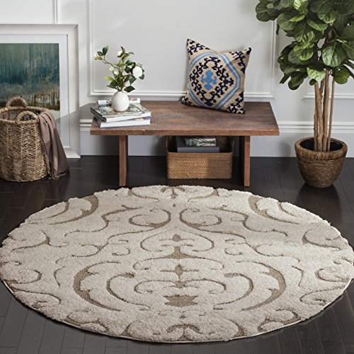 Tapete Redondo 200.66 cm Cream Beige Safavieh Shag