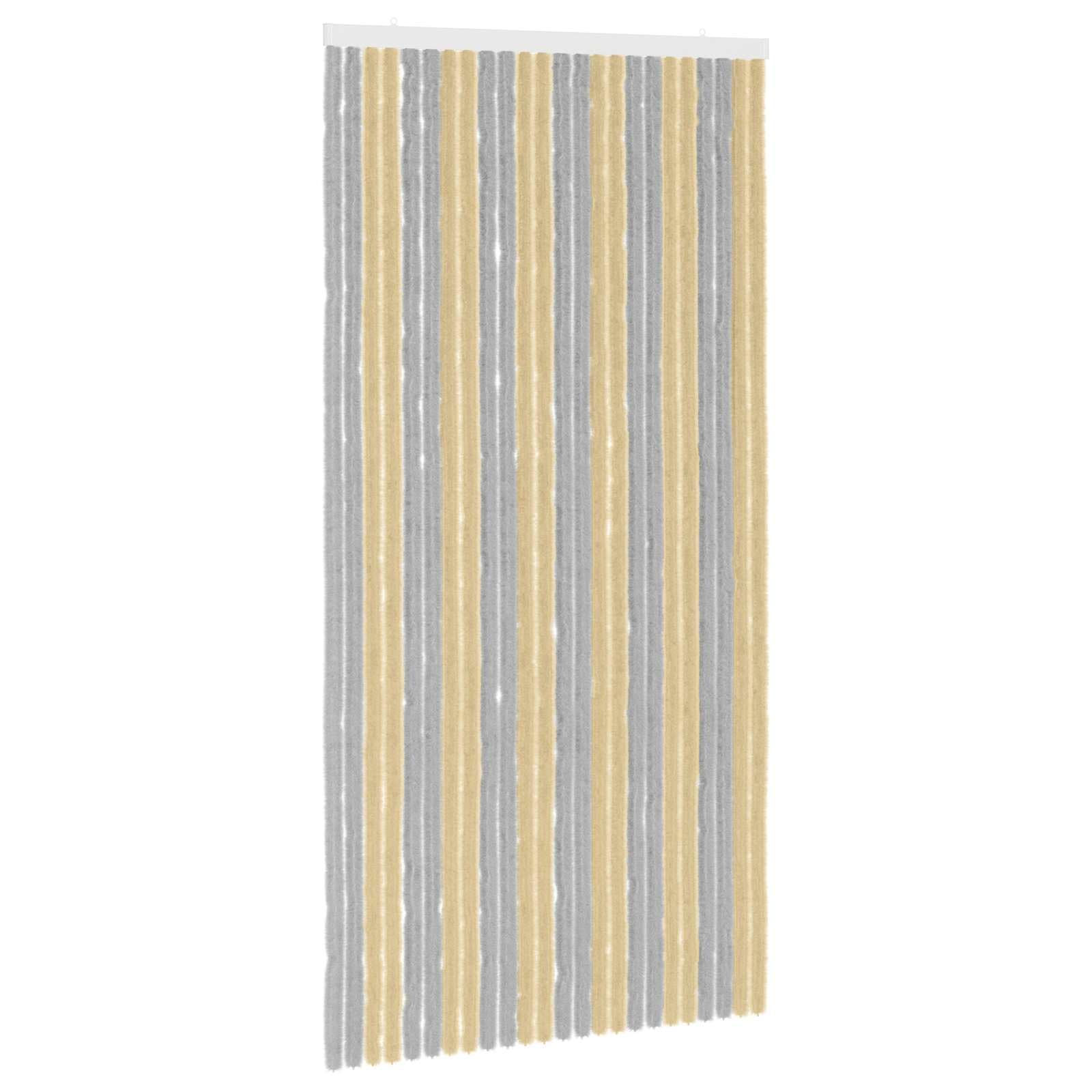 vidaXL Insect Curtain Chenille Grey and Beige 100 x 200 cm 100% PP