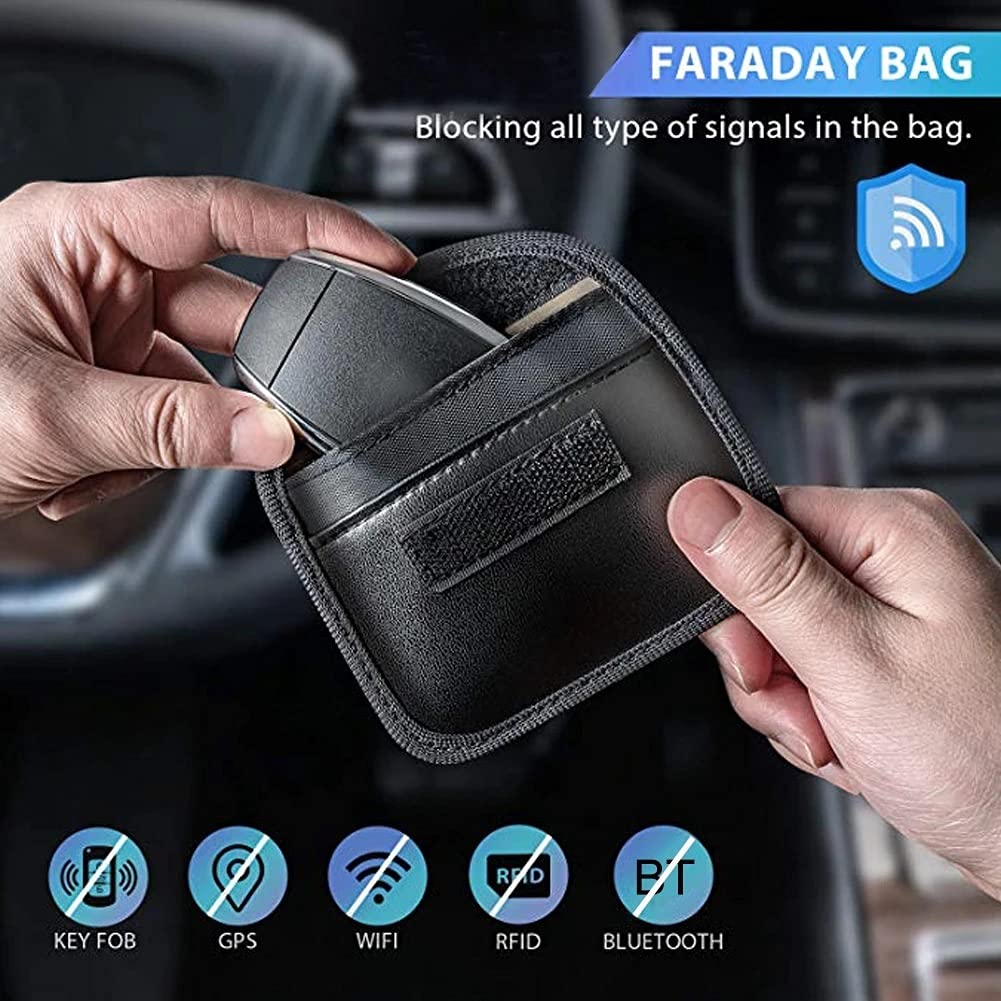 MyrRhe Borsa antifurto per Chiavi Auto con Accesso Senza Chiave - Custodia Portatile per schermatura del Segnale per Chiavi - Custodia sicura per Blocco del Segnale per Protezione Chiavi
